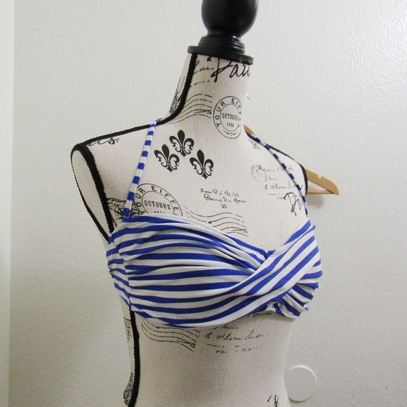 ARIZONA JEAN CO. PURPLE STRIPE BIKINI TOP - Picture 7 of 7